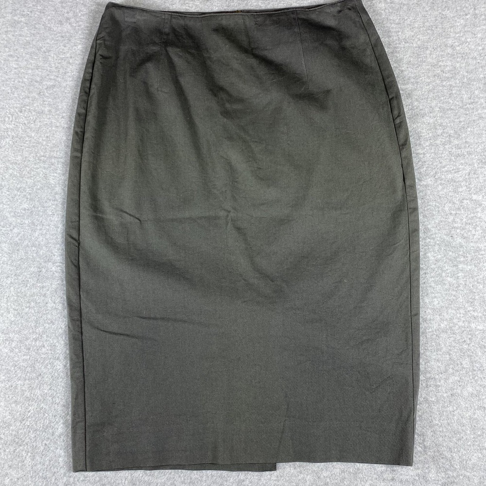 Body By Victoria‎ Skirt Womens 2 Gray Pencil Back Vent Cotton Spandex Career